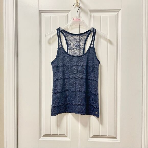 Abercrombie Vintage Y2K Navy Lace Tank - XS - Picture 1 of 10